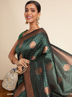 Load image into Gallery viewer, Green Color Banarasi Lichi Silk Saree (Avatar-Green-sd_at)
