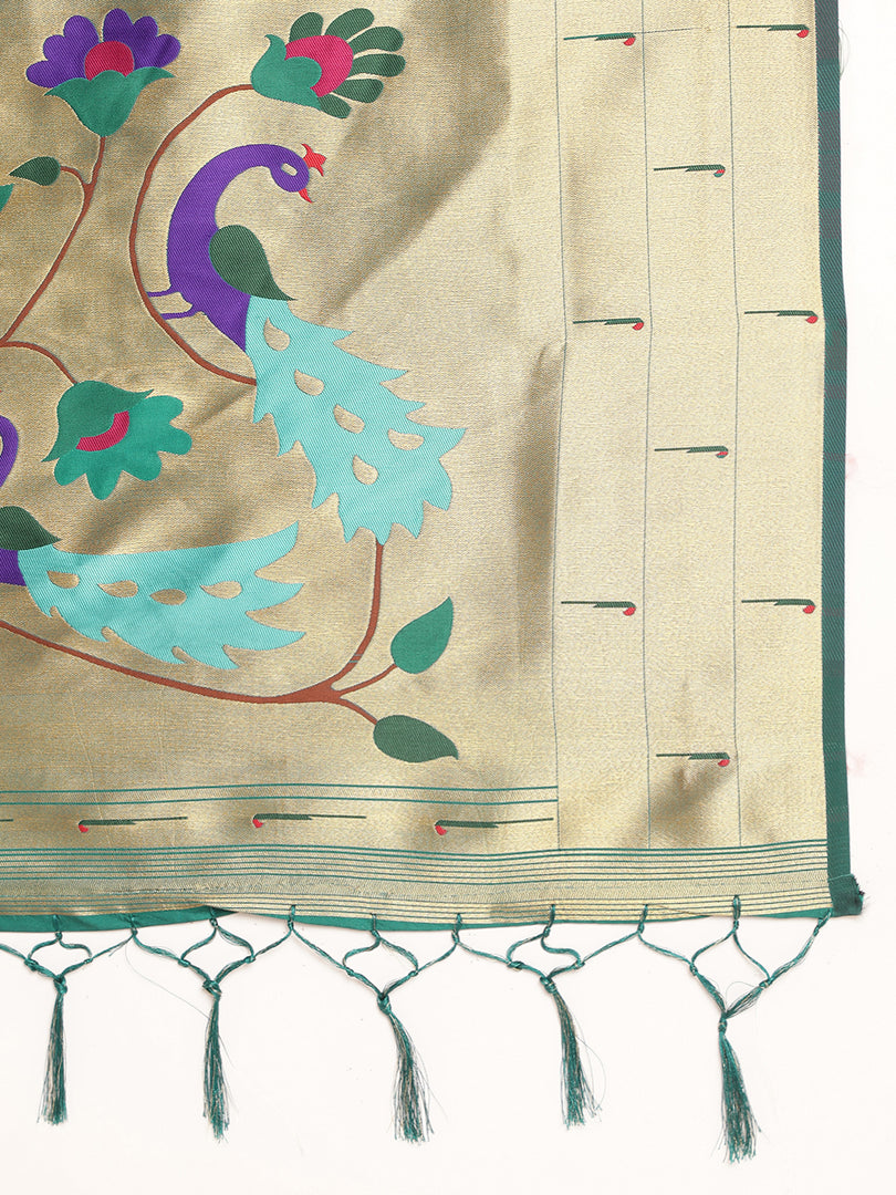 Green Color Banarasi Lichi Silk Saree (Tanvi-Green-sd_at)