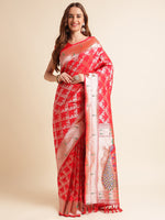 Load image into Gallery viewer, Red Color Paithanii Silk Saree With Zari Weaving Work (Loveline-Red-sd_at)
