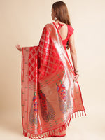 Load image into Gallery viewer, Red Color Paithanii Silk Saree With Zari Weaving Work (Loveline-Red-sd_at)
