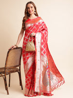 Load image into Gallery viewer, Red Color Paithanii Silk Saree With Zari Weaving Work (Loveline-Red-sd_at)
