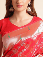 Load image into Gallery viewer, Red Color Paithanii Silk Saree With Zari Weaving Work (Loveline-Red-sd_at)
