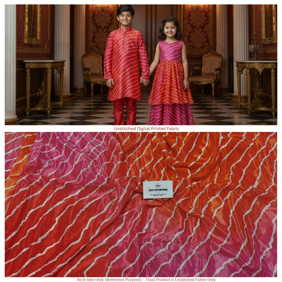 Premium Chinon Digital Printed Ombre Fabric – Designer Unstitched Fabric for Multiple Outfits-DC-001