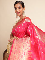 Load image into Gallery viewer, Gajri Color Banarasi Lichi Silk Saree (Vedika-Gajri-sd_at)
