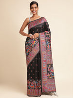 Load image into Gallery viewer, Black Color Silk Weaving (Pashmina-Black-sd_at)
