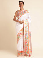 Load image into Gallery viewer, White Color Soft Banarasi Silk Heavy Weaving Saree&nbsp; (Himani-White-sd_at)
