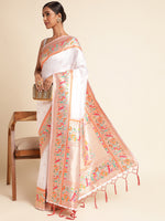 Load image into Gallery viewer, White Color Soft Banarasi Silk Heavy Weaving Saree&nbsp; (Himani-White-sd_at)
