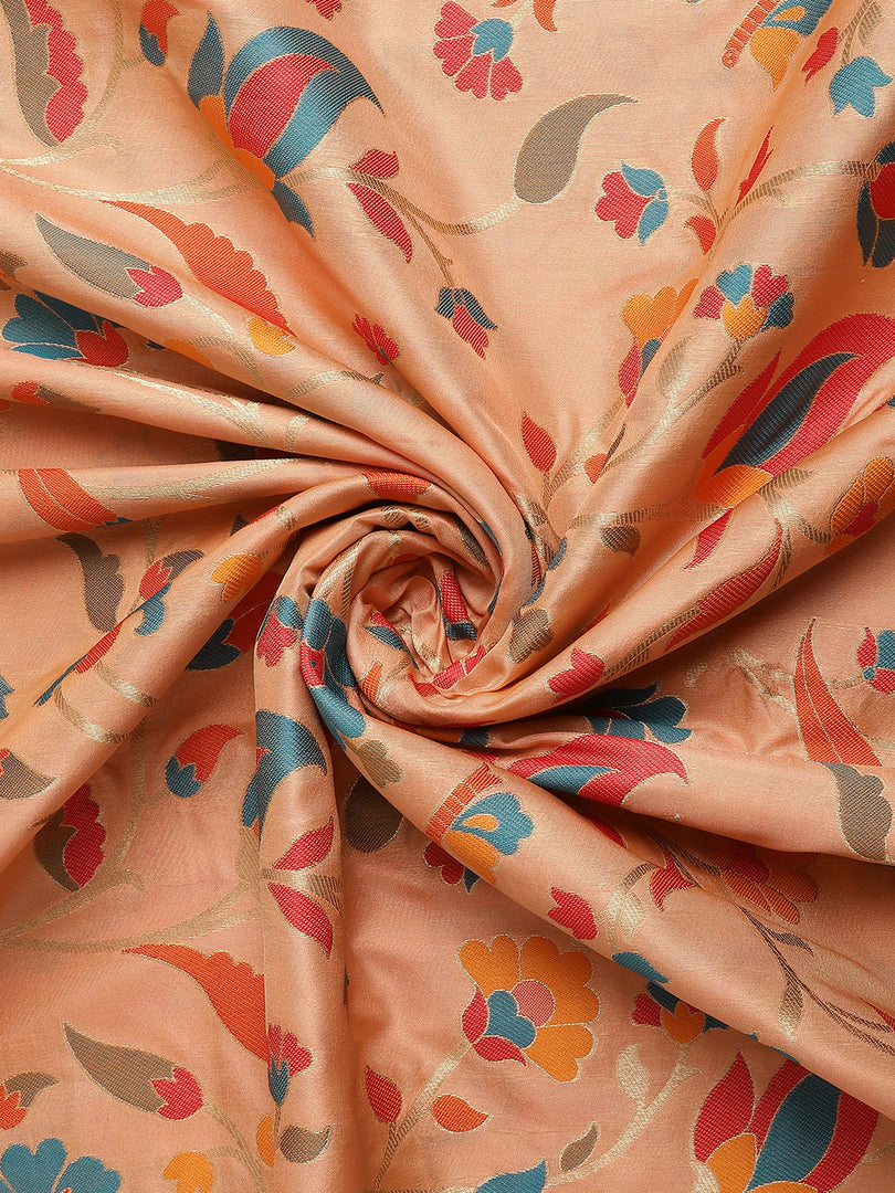 Peach Color Kanchipuram Lichi Silk Paithani Saree (Simran-Peach-sd_at)