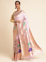 Load image into Gallery viewer, White Color Soft Kanchivram Pethani Silk (Deer-White-sd_at)
