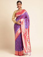 Load image into Gallery viewer, Purple Color Banarasi Soft Silk Handloom Weaving Silk Saree (Mayura-Purple-sd_at)
