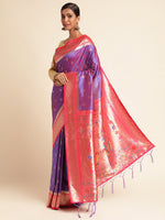 Load image into Gallery viewer, Purple Color Banarasi Soft Silk Handloom Weaving Silk Saree (Mayura-Purple-sd_at)
