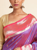 Load image into Gallery viewer, Purple Color Banarasi Soft Silk Handloom Weaving Silk Saree (Mayura-Purple-sd_at)
