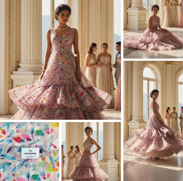 Digital Printed Premium Unstitched Fabric Material For All Designer OutFit-DC-024