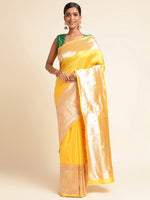 Load image into Gallery viewer, Yellow Color Kanchipuram Paithani Saree With Trending Zari Weaving Work (Pathan-Yellow-sd_at)
