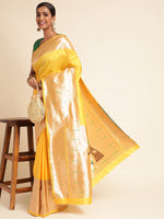 Load image into Gallery viewer, Yellow Color Kanchipuram Paithani Saree With Trending Zari Weaving Work (Pathan-Yellow-sd_at)
