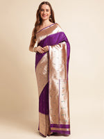 Load image into Gallery viewer, Purple Color Kanchipuram Paithani Saree With Trending Zari Weaving Work (Pathan-Purple-sd_at)
