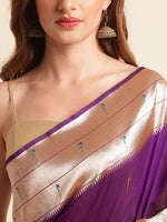 Load image into Gallery viewer, Purple Color Kanchipuram Paithani Saree With Trending Zari Weaving Work (Pathan-Purple-sd_at)
