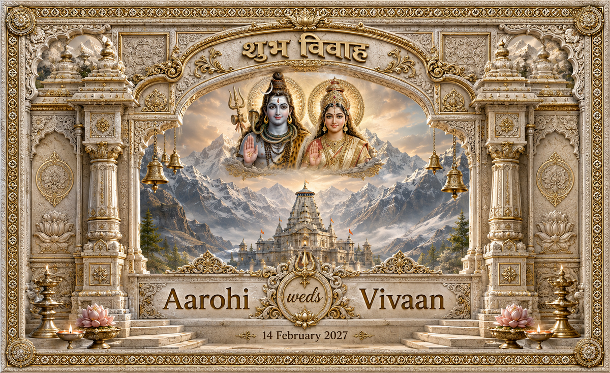 AP-002-1 Shiv Parvati Kailash Temple Blessing Personalized Antarpat