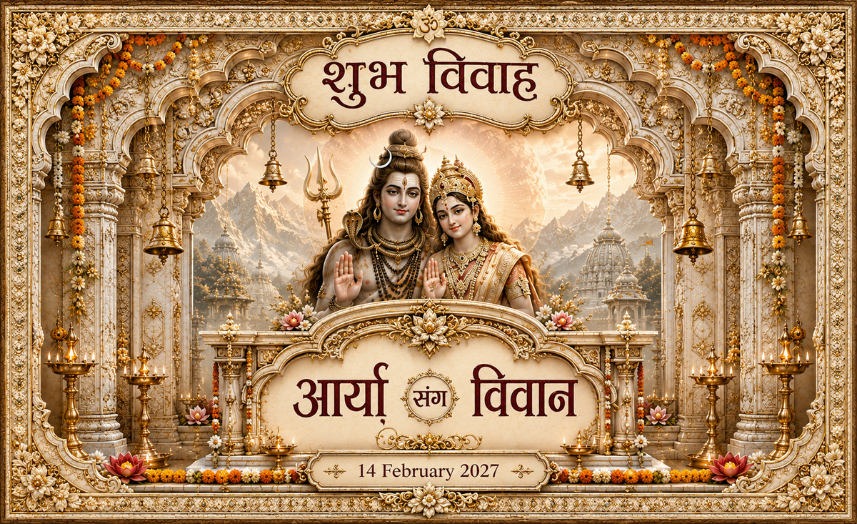 AP-002-6 Ivory Shiv Parvati Temple Arch Blessing Personalized Antarpat