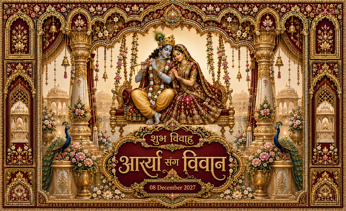 AP-003-13 Radha Krishna Royal Jhula Darbar Personalized Antarpat