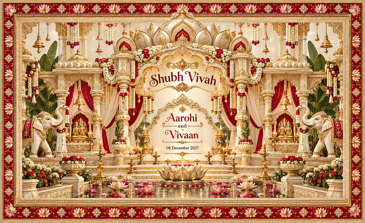 AP-005-10 Red Gold Royal Mandap personalized wedding Antarpat