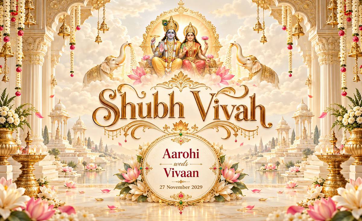 Lakshmi Narayan ivory royal temple personalized wedding Antarpat