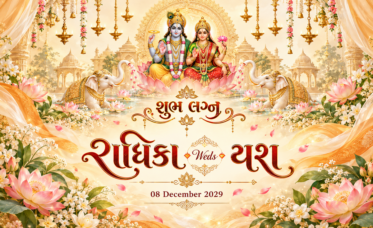 Lakshmi Narayan golden lotus personalized wedding Antarpat
