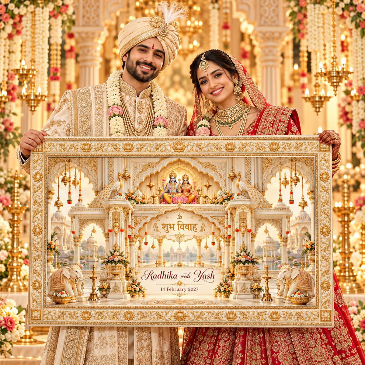 AP-005-6 Lakshmi Narayan ivory royal mandap wedding Antrapat lifestyle