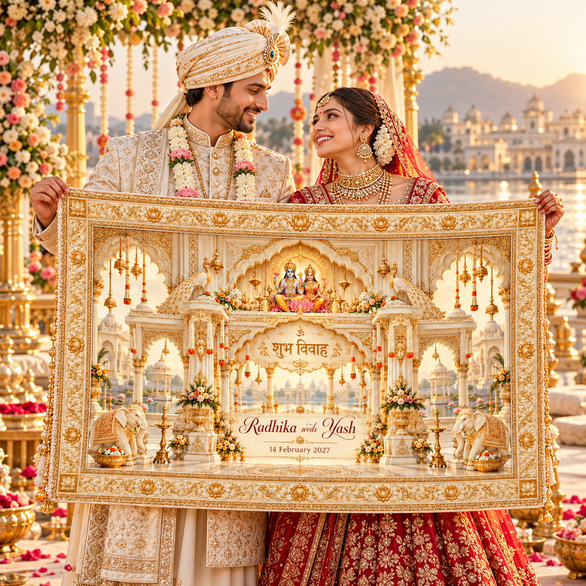 AP-005-6 Lakshmi Narayan ivory royal mandap wedding Antrapat lifestyle