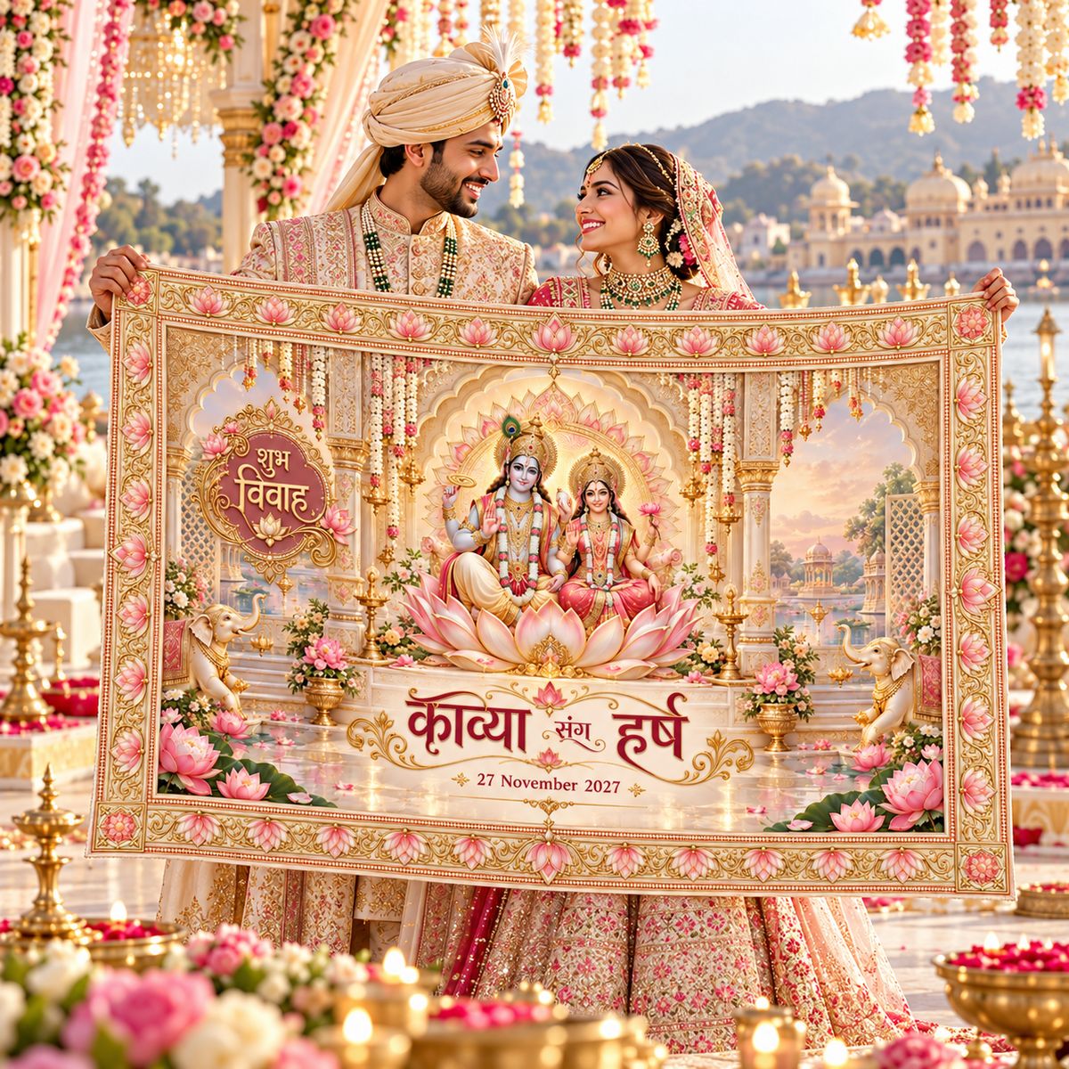 AP-005-7 Lakshmi Narayan pink lotus wedding Antrapat lifestyle