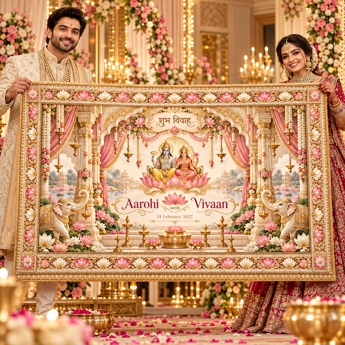 Lakshmi Narayan Mangalik Antrapat indoor wedding presentation AP-005