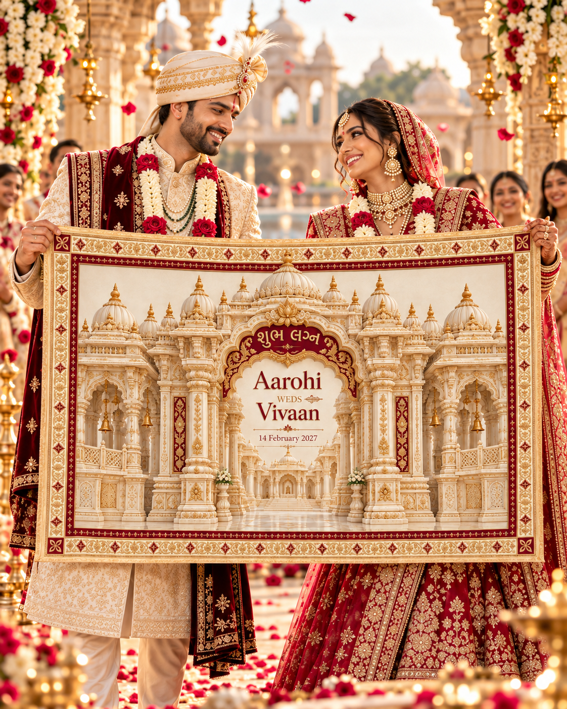 Swaminarayan personalized antarpat wedding display AP-006-13