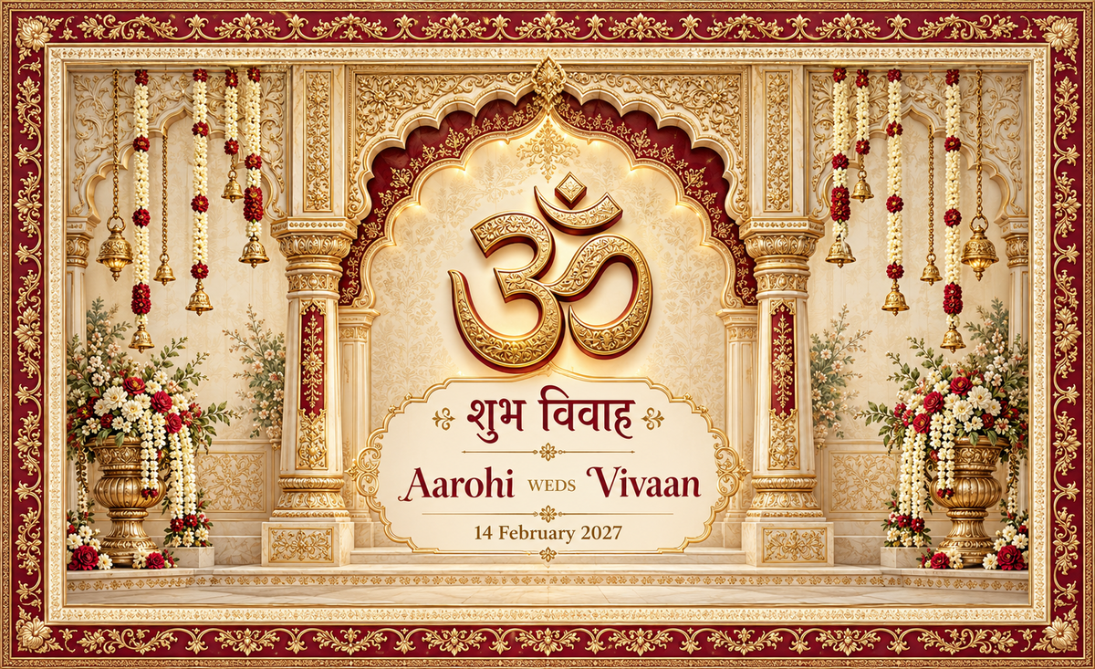 AP-008-1 original Om sacred symbol wedding Antarpat flat artwork
