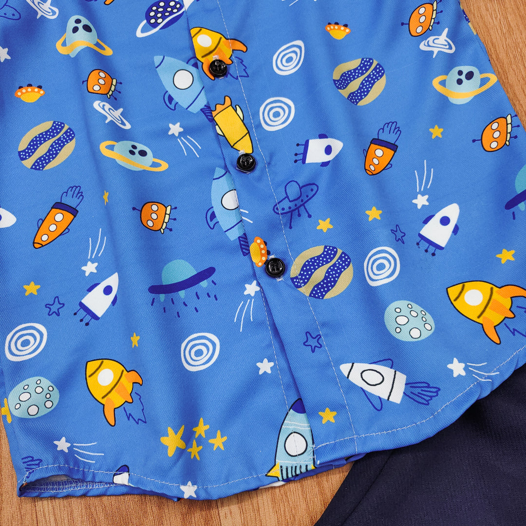 Kids' Space Adventure Shirt and Shorts Set for Boy by MAGNITE(BB_25276)