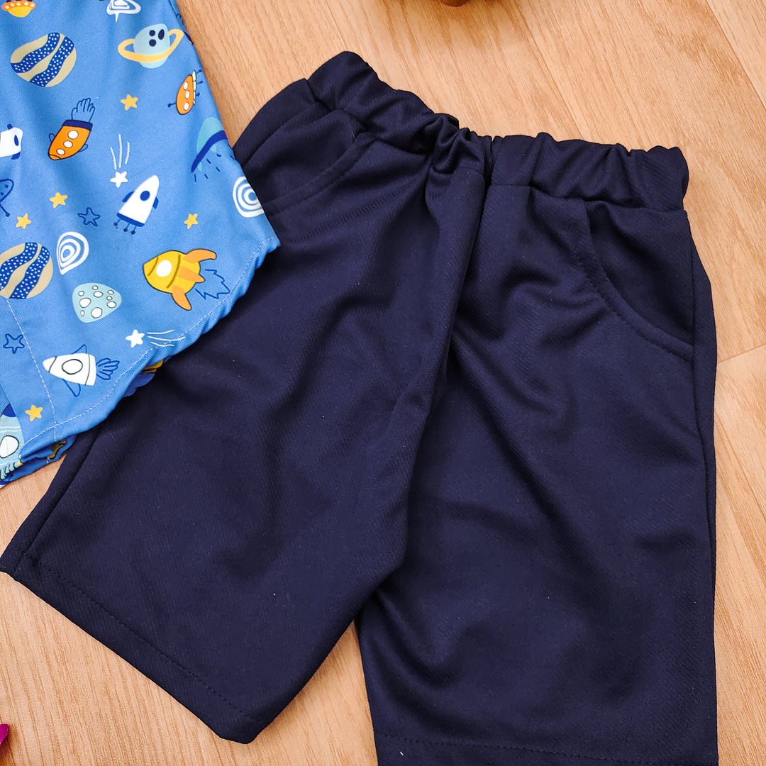 Kids' Space Adventure Shirt and Shorts Set for Boy by MAGNITE(BB_25276)