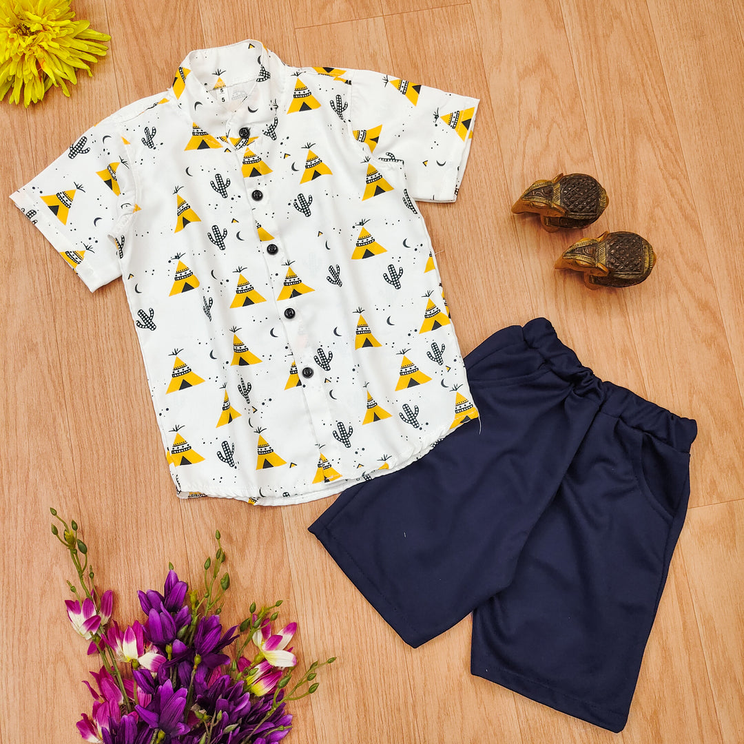 Fun & Stylish Teepee Print Kids' Outfit for Boy by MAGNITE(BB_25277)