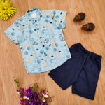 Load image into Gallery viewer, Adorable Elephant Print Shirt and Navy Shorts Set for Boy by MAGNITE(BB_25278)
