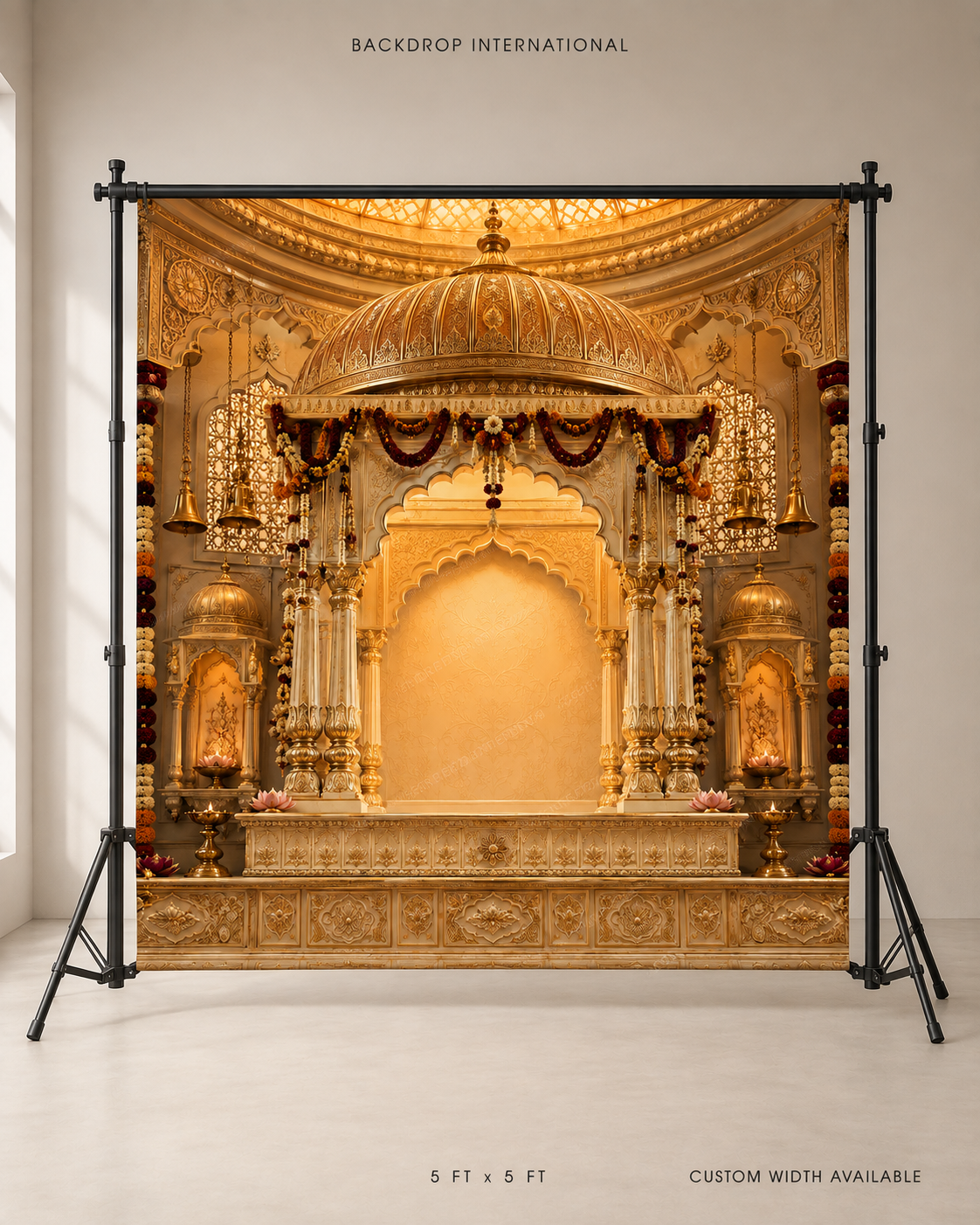 Royal Golden Mandap Ganesh Chaturthi Backdrop | GC-001-1