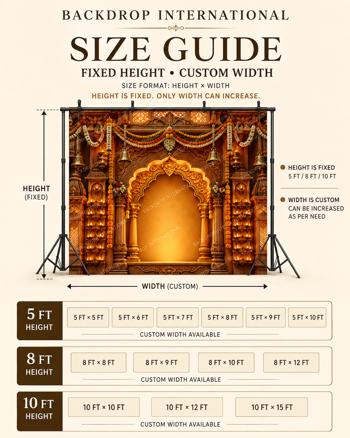Golden Wooden Mandap Ganesh Chaturthi Backdrop with Diyas & Marigold | GC-002-1