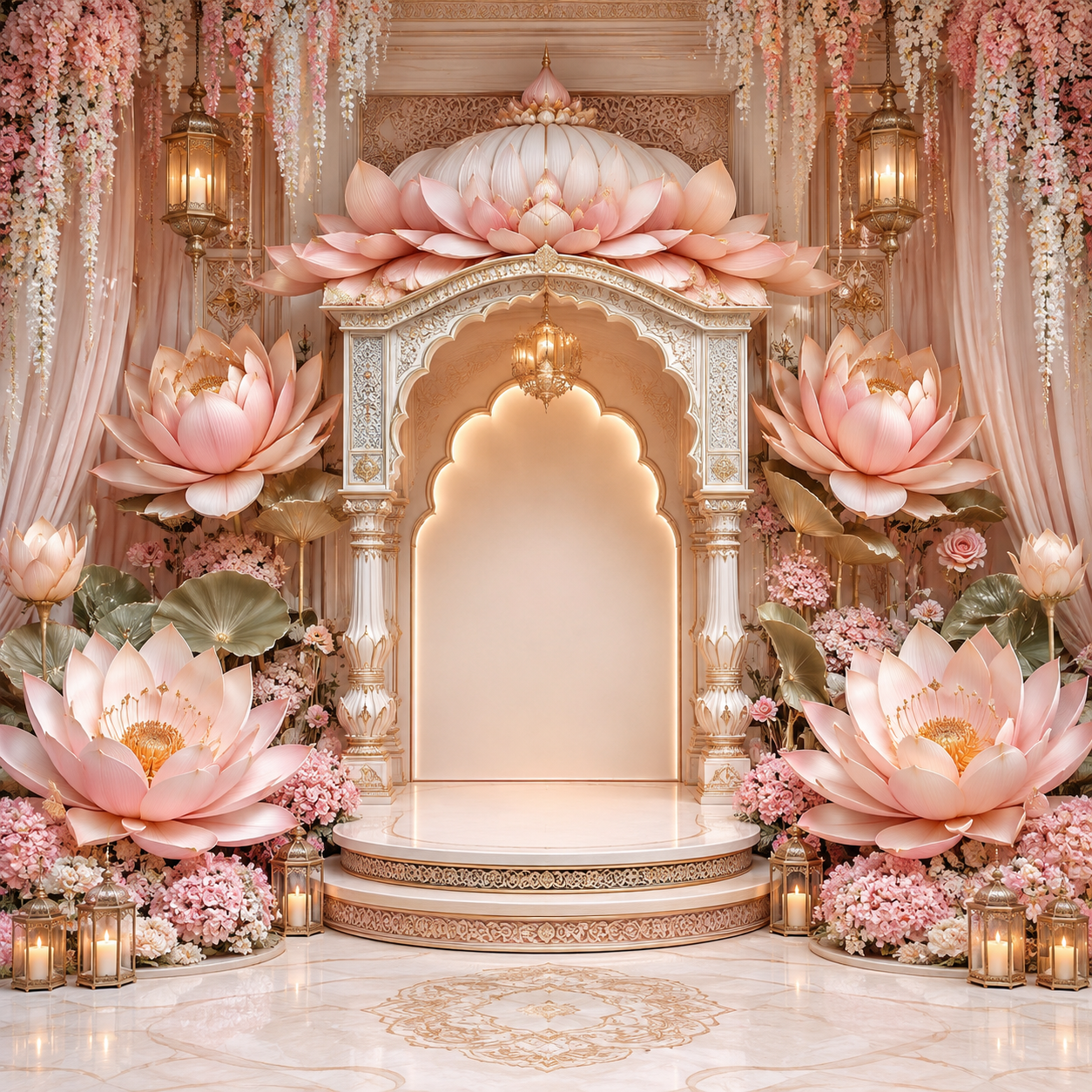 GC-015-2 giant lotus floral dome pavilion backdrop