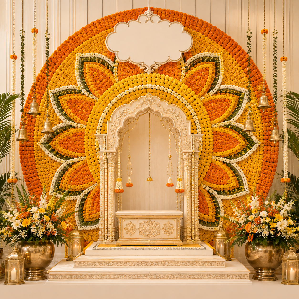 GC-016-1 Marigold Floral Mandala Arch backdrop