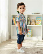 Load image into Gallery viewer, Kids' Wavy Stripes Funky Shirt for Boy by MAGNITE (8.BB_25288)