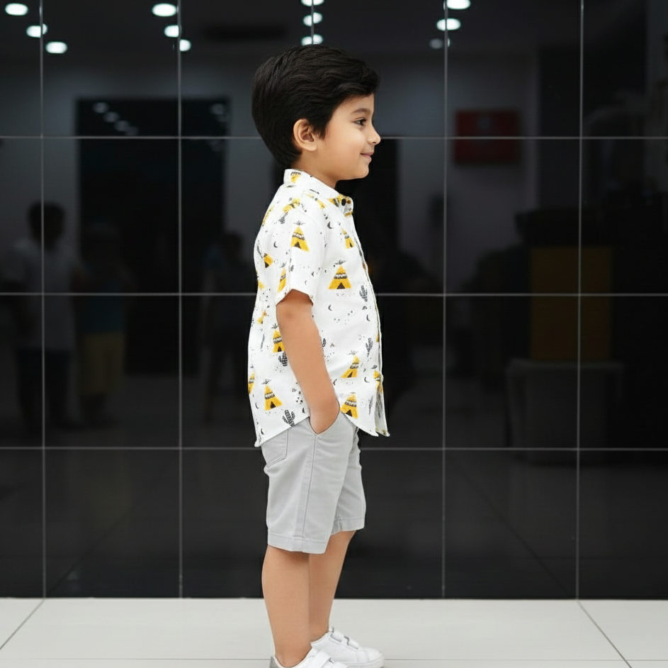 Fun & Stylish Teepee Print Kids' Shirt for Boy by MAGNITE
