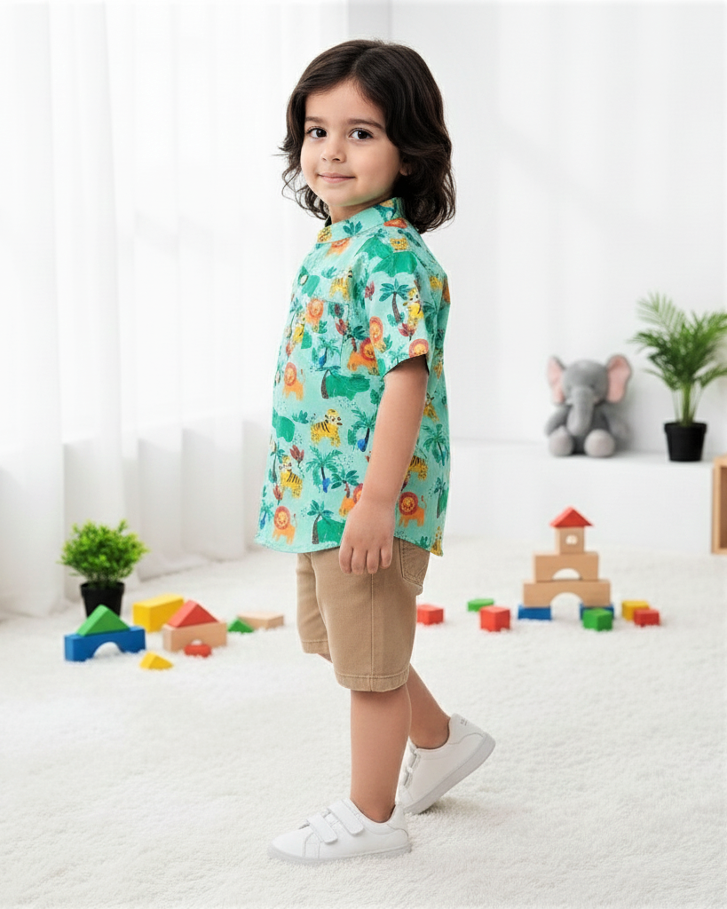 Kids' Jungle Safari Printed Shirt for Boy by MAGNITE
