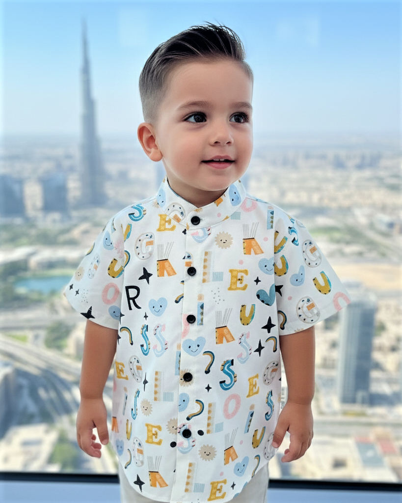 Charming Kids' Cartoon Print Shirt for Boy by MAGNITE