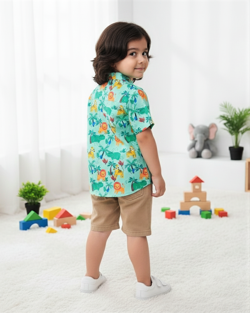 Kids' Jungle Safari Printed Shirt for Boy by MAGNITE