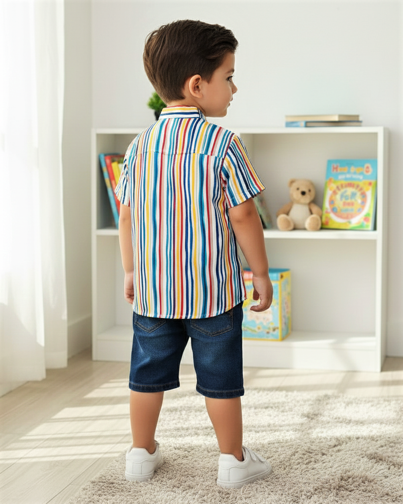 Kids' Wavy Stripes Funky Shirt for Boy by MAGNITE (8.BB_25288)