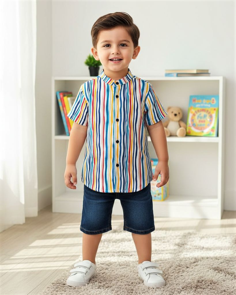 Kids' Wavy Stripes Funky Shirt for Boy by MAGNITE (8.BB_25288)
