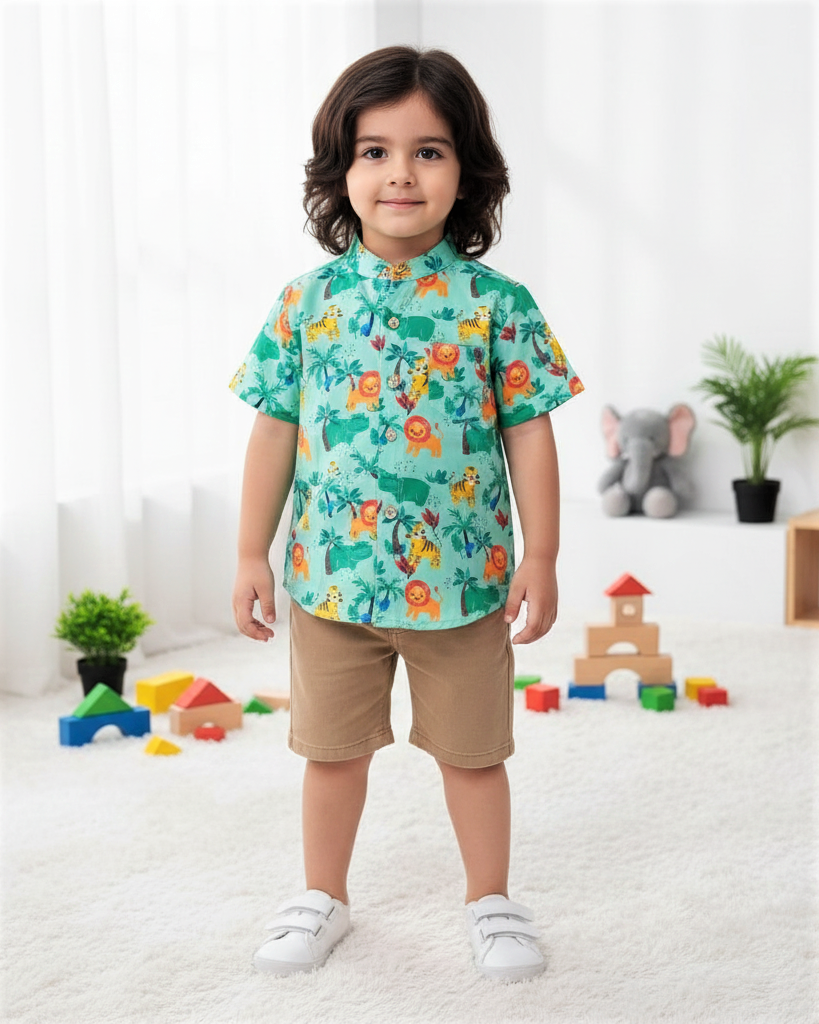 Kids' Jungle Safari Printed Shirt for Boy by MAGNITE