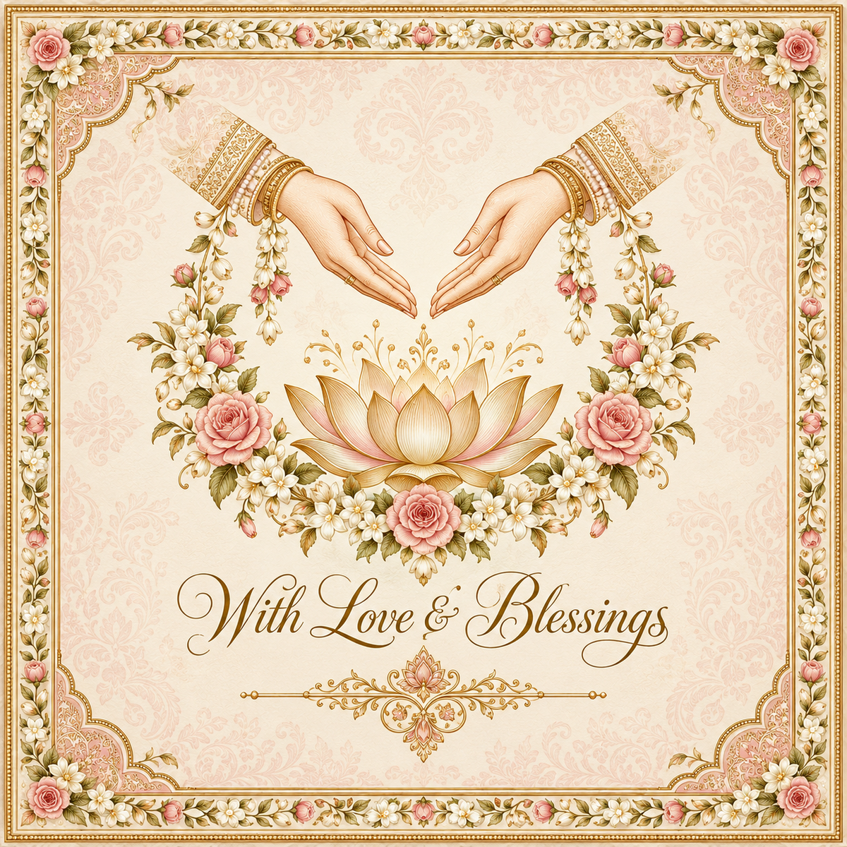 RUM-009-02 With Love & Blessings 20 x 20 inch square flat print design artwork